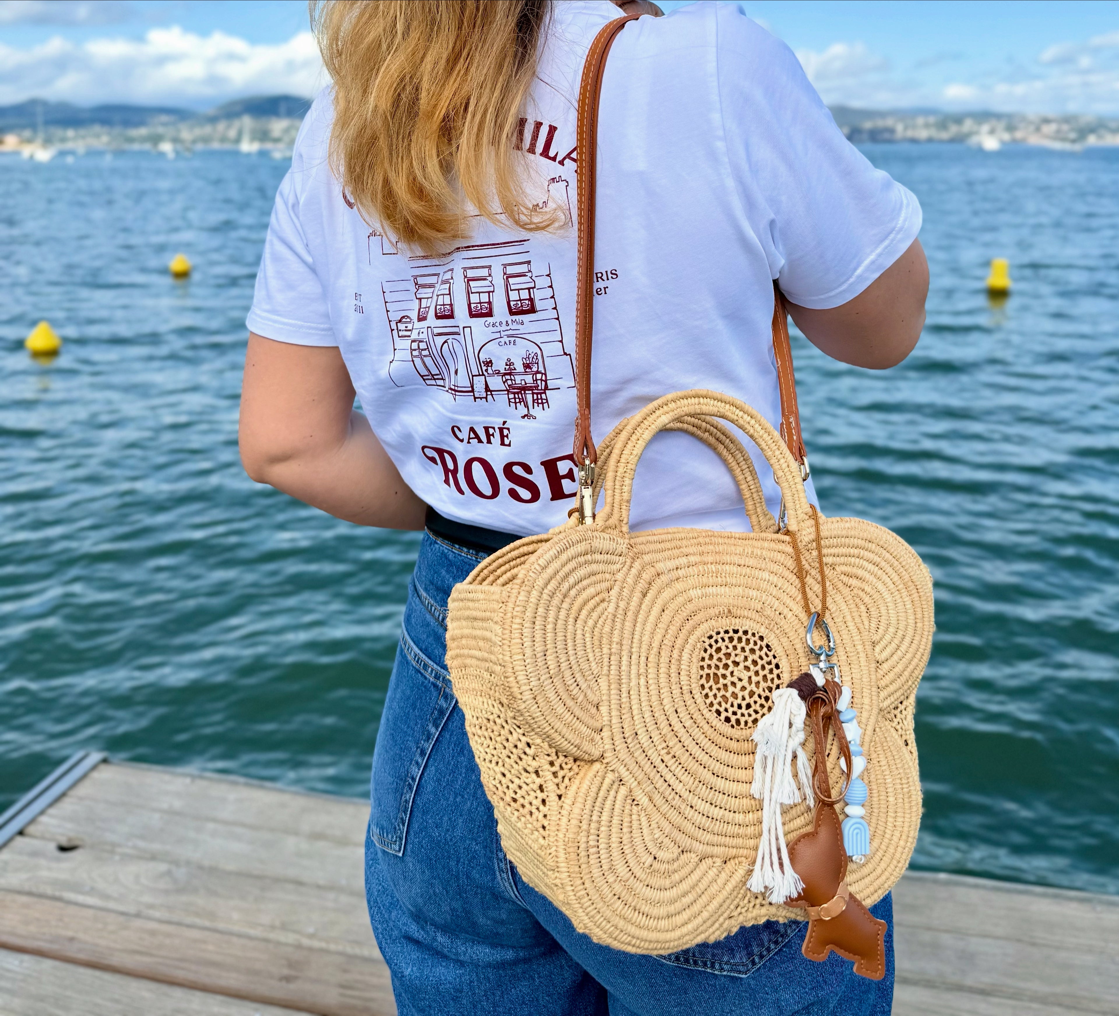 Le Grigri Boubou marron & bleu ciel- Atelier Aorée