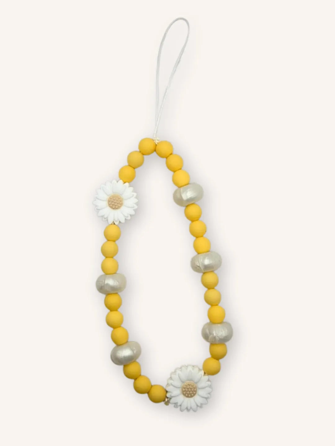 Cordon de téléphone marguerite blanche