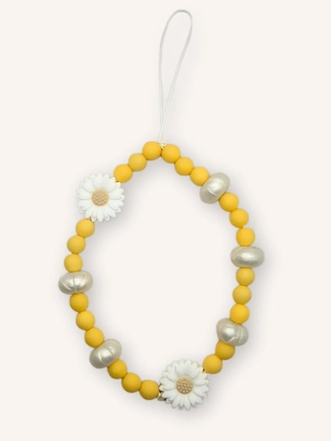 Cordon de téléphone marguerite blanche