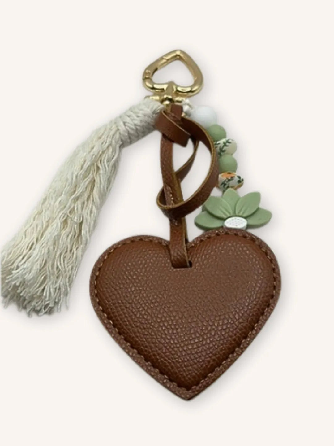 Bijou de Sac Cœur Marron - Fait Main France | Atelier Aorée