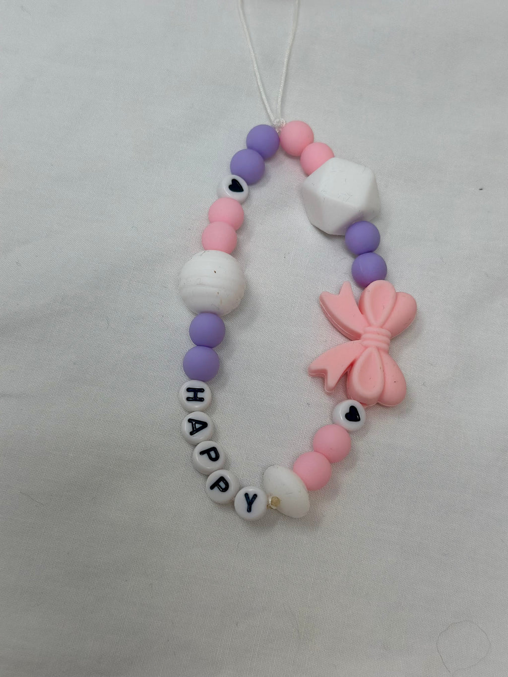 Bijou téléphone Happy 15cm message joyeux perles colorées Atelier Aorée
