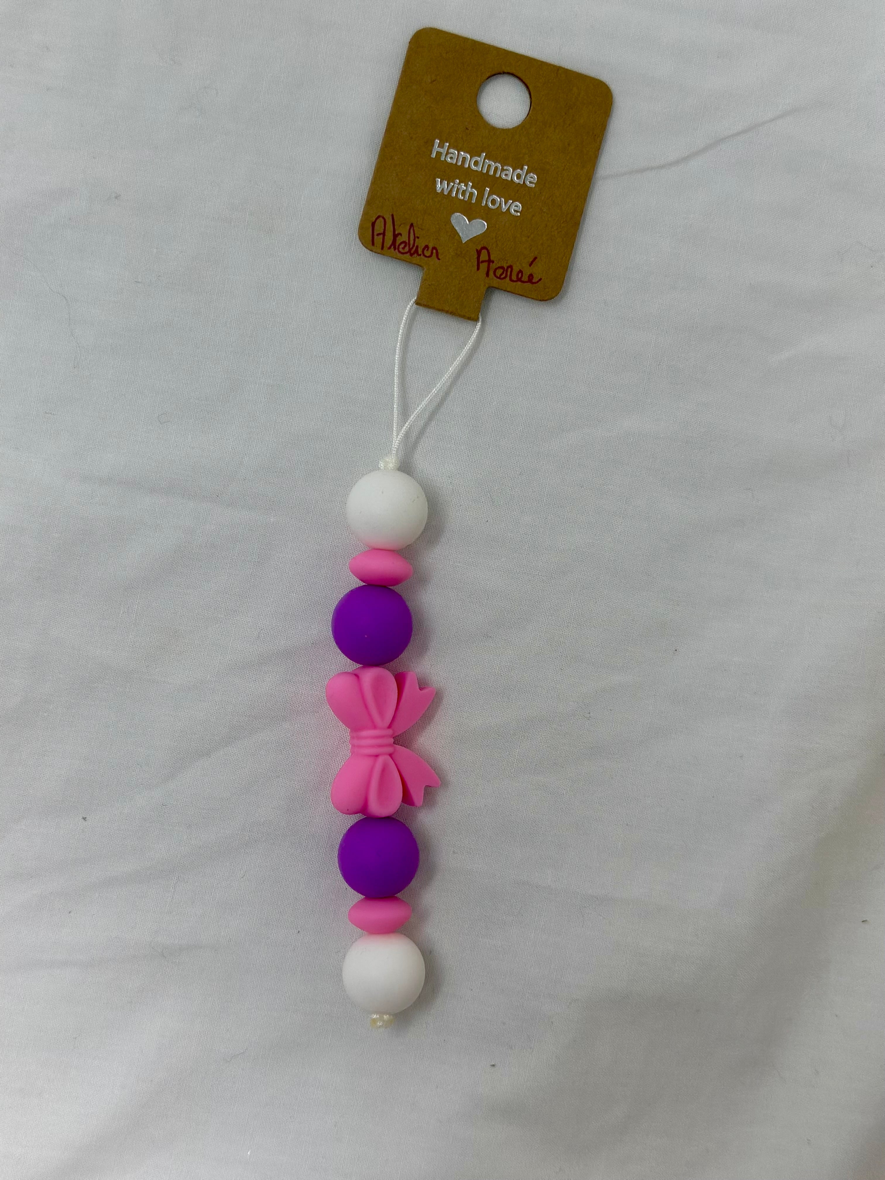 Bijou téléphone noeud rose 15cm girly féminité chic Atelier Aorée
