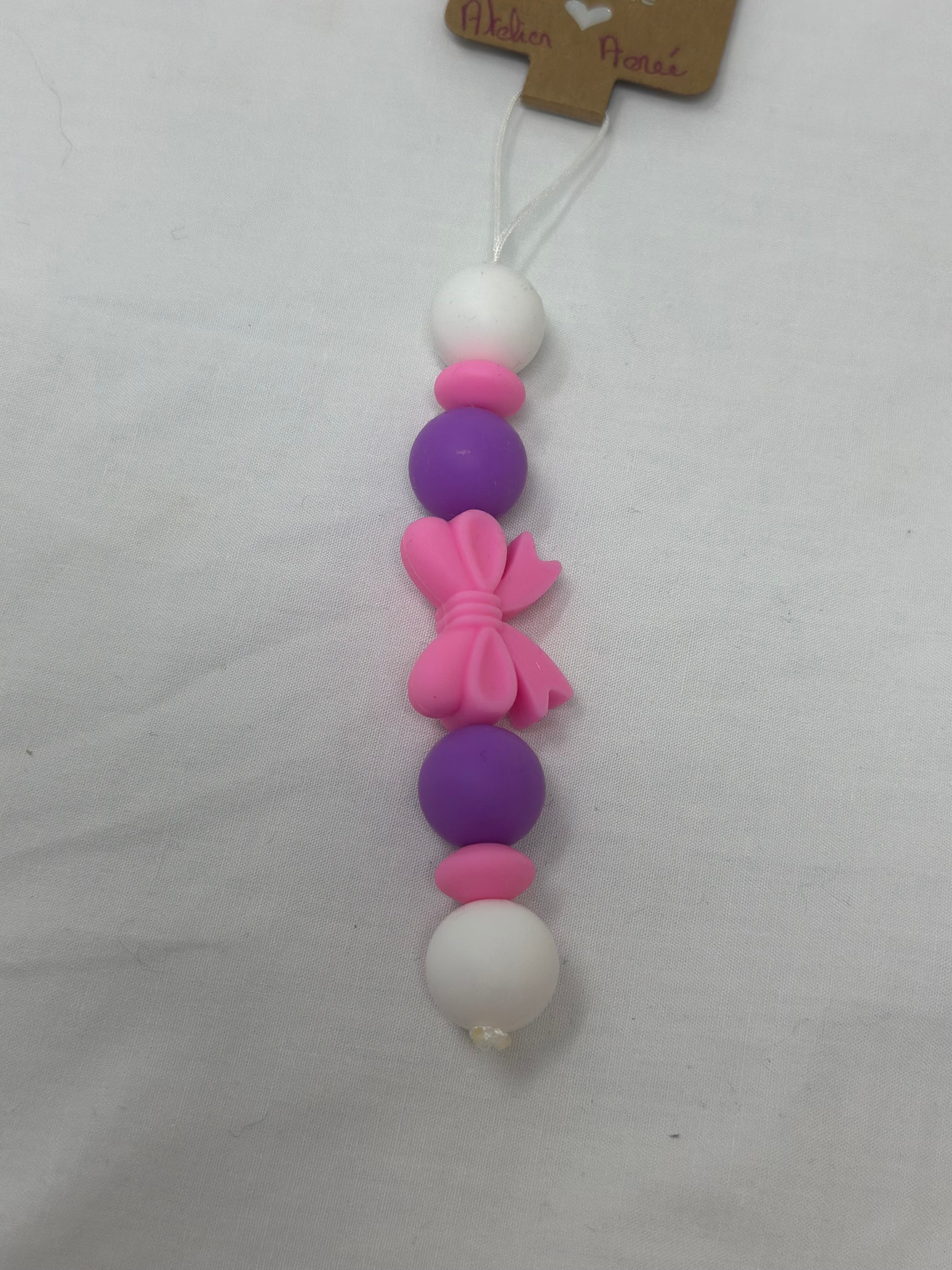 Bijou téléphone noeud rose 15cm girly féminité chic Atelier Aorée
