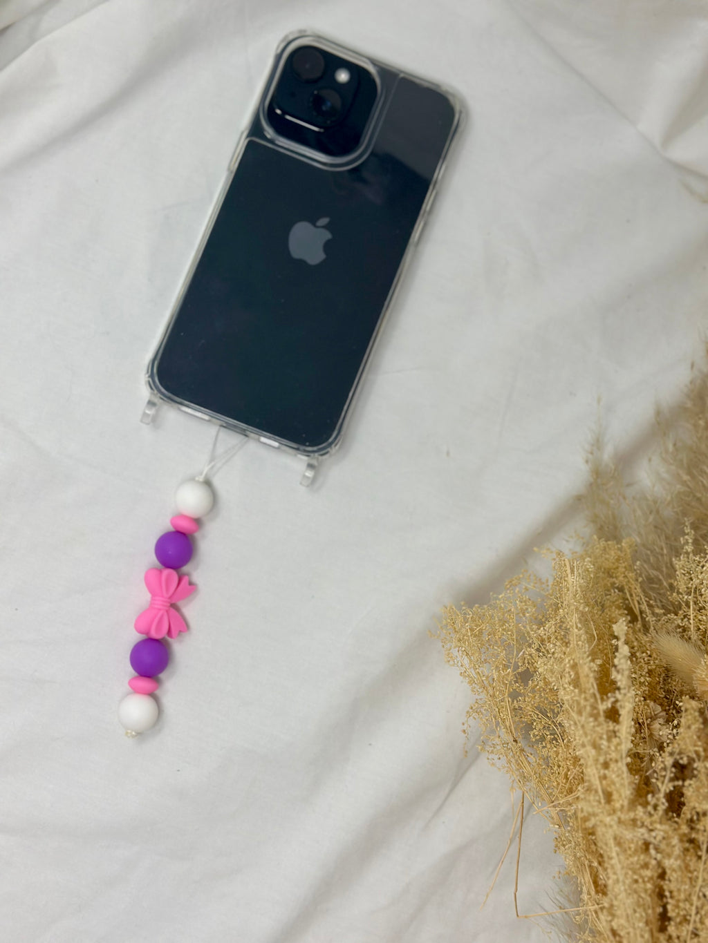 Bijou téléphone noeud rose 15cm girly féminité chic Atelier Aorée
