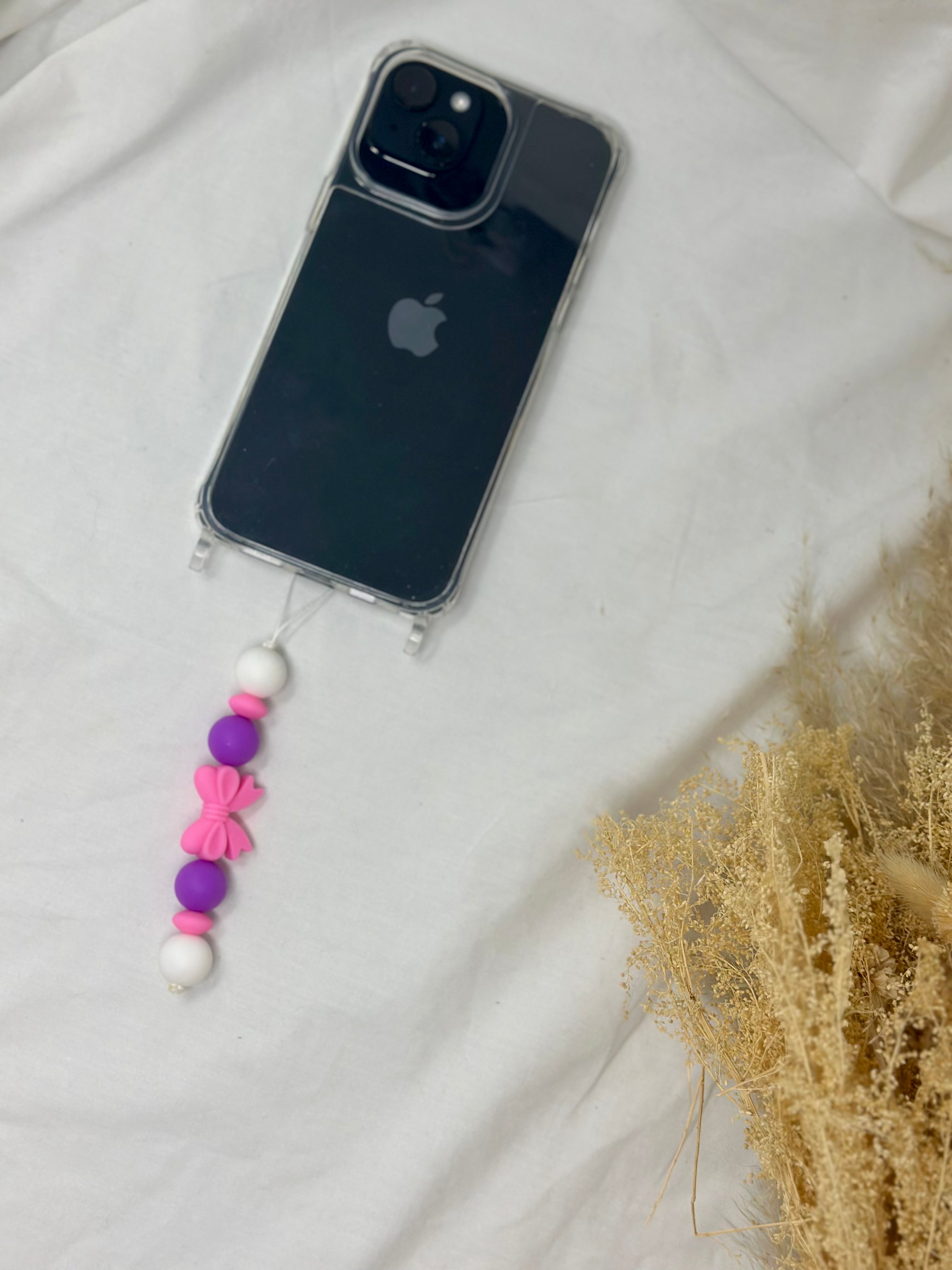 Bijou téléphone noeud rose 15cm girly féminité chic Atelier Aorée
