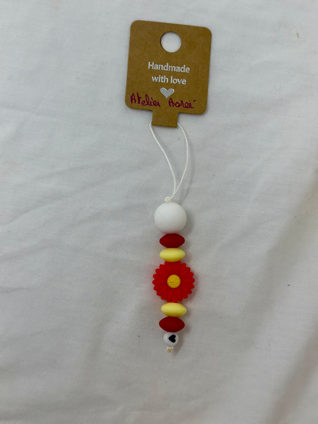 Bijou téléphone coquelicot 12cm floral rouge beauté éphémère Atelier Aorée
