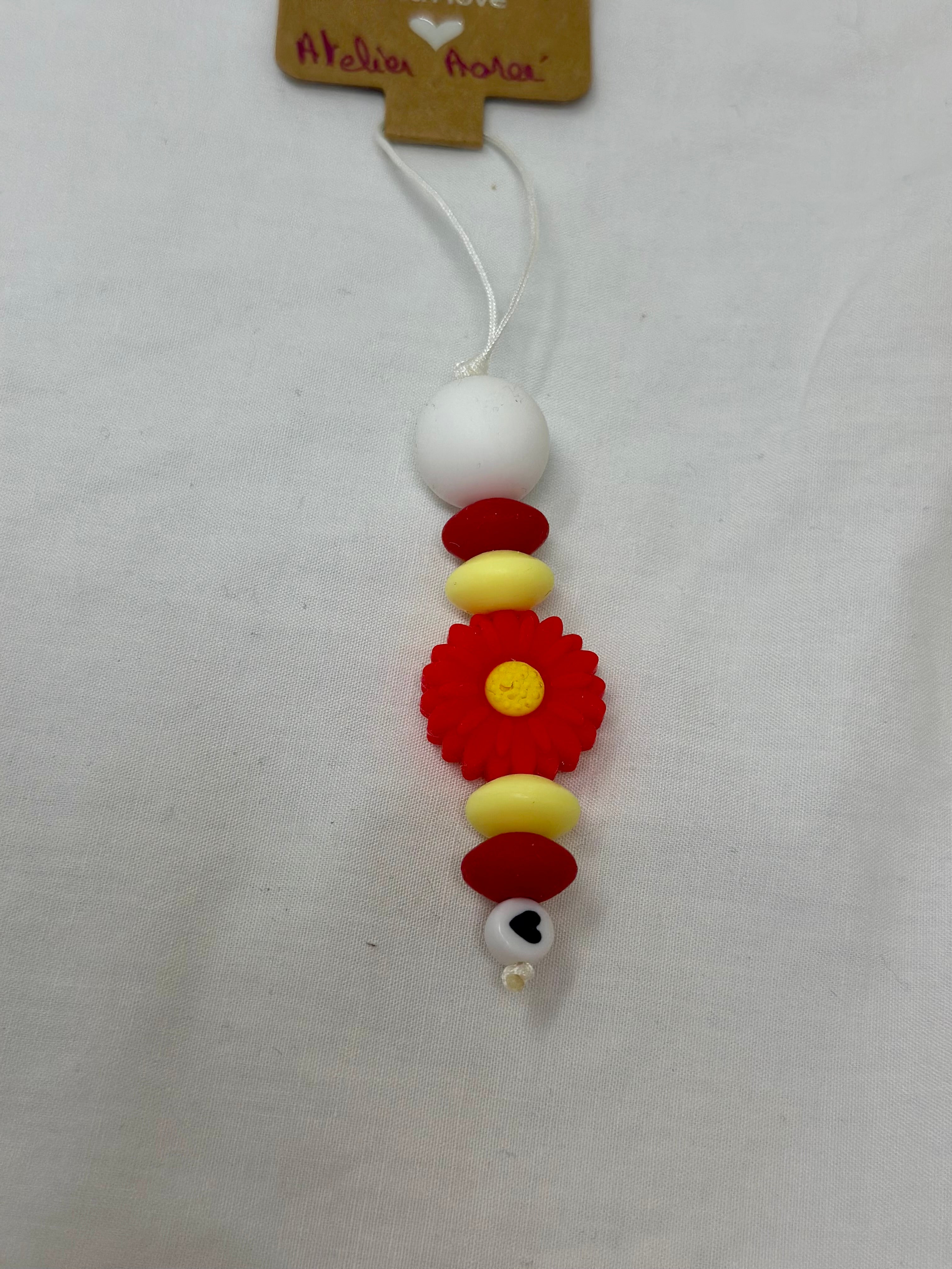 Bijou téléphone coquelicot 12cm floral rouge beauté éphémère Atelier Aorée
