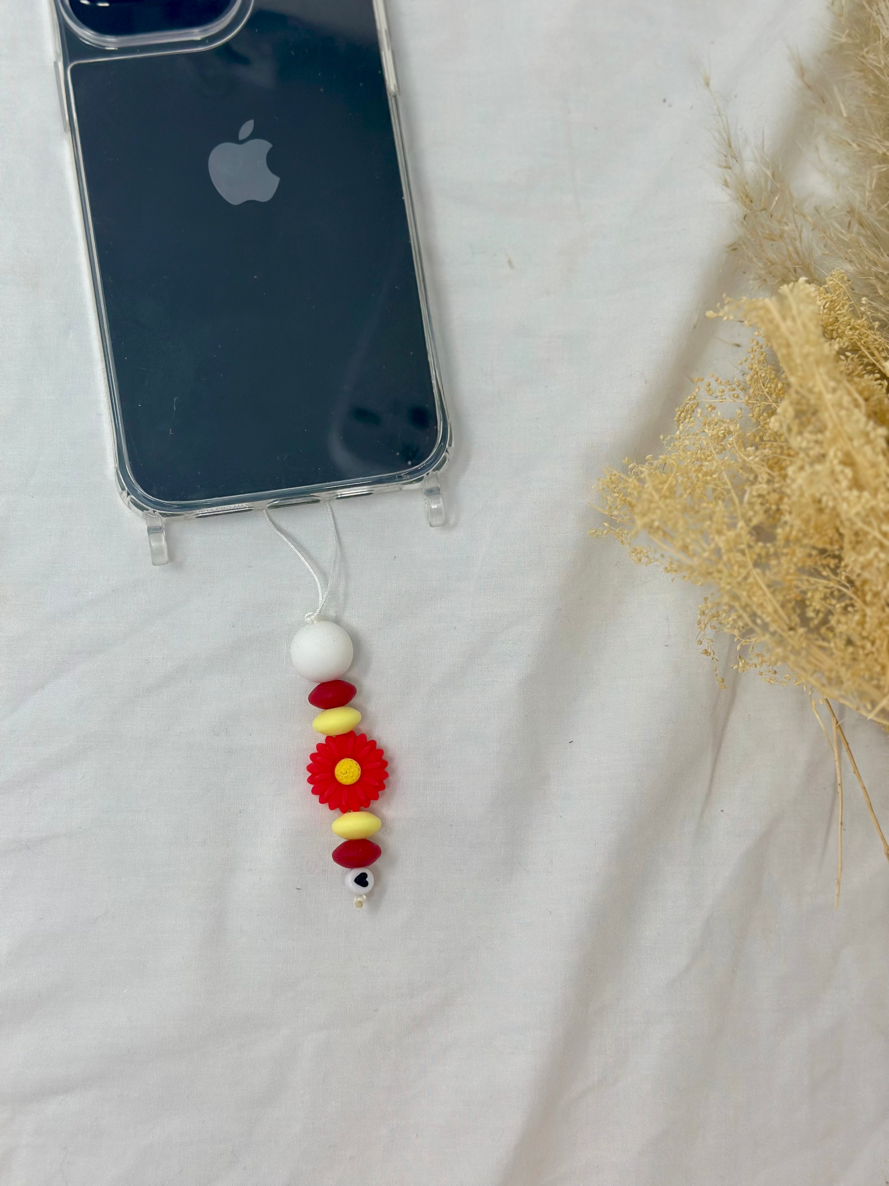 Bijou téléphone coquelicot 12cm floral rouge beauté éphémère Atelier Aorée
