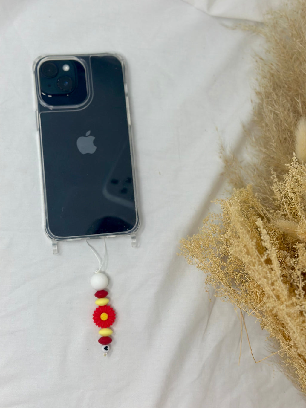 Bijou téléphone coquelicot 12cm floral rouge beauté éphémère Atelier Aorée
