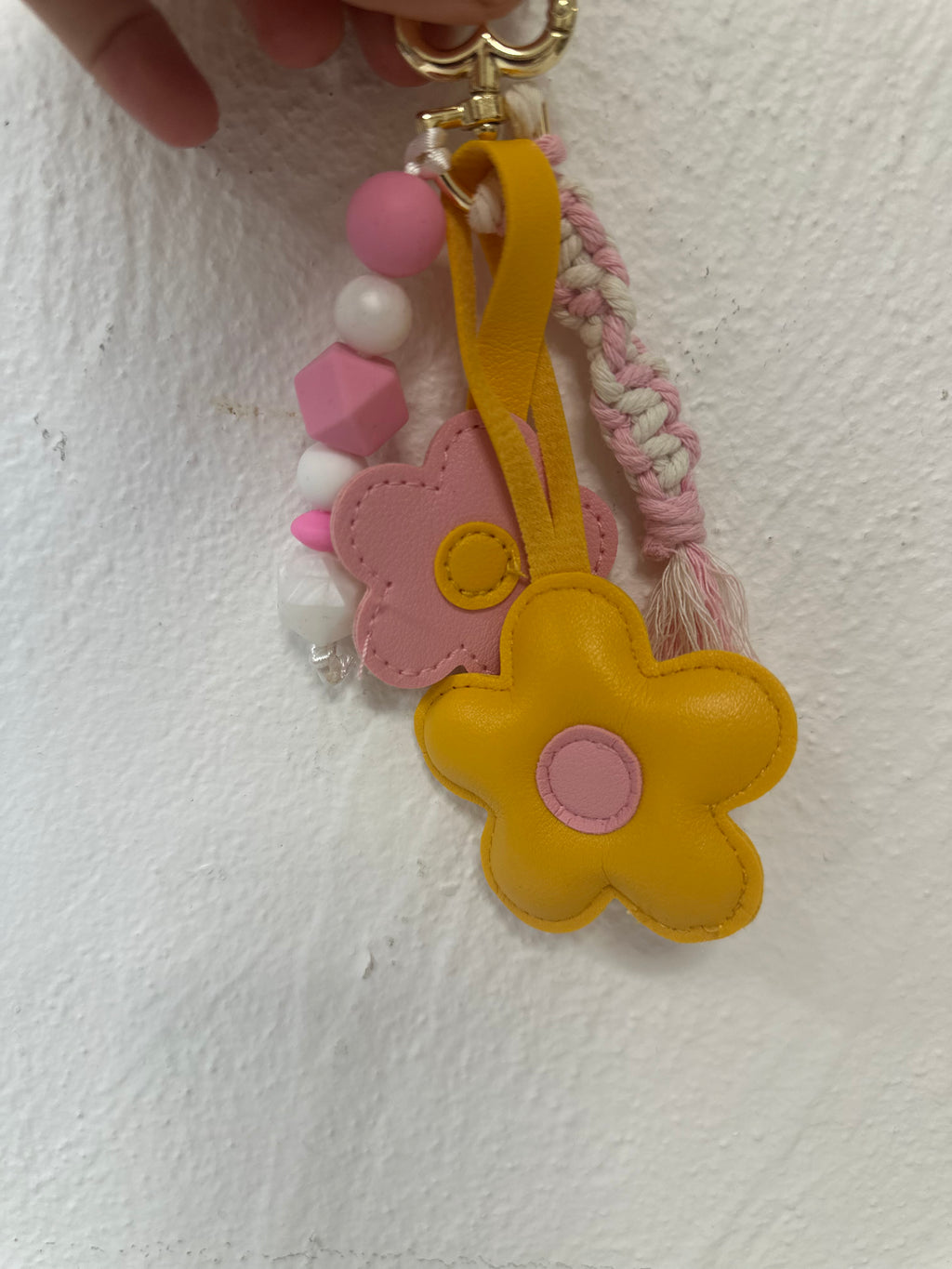 Le Grigri Fleur rose & jaune - Atelier Aorée