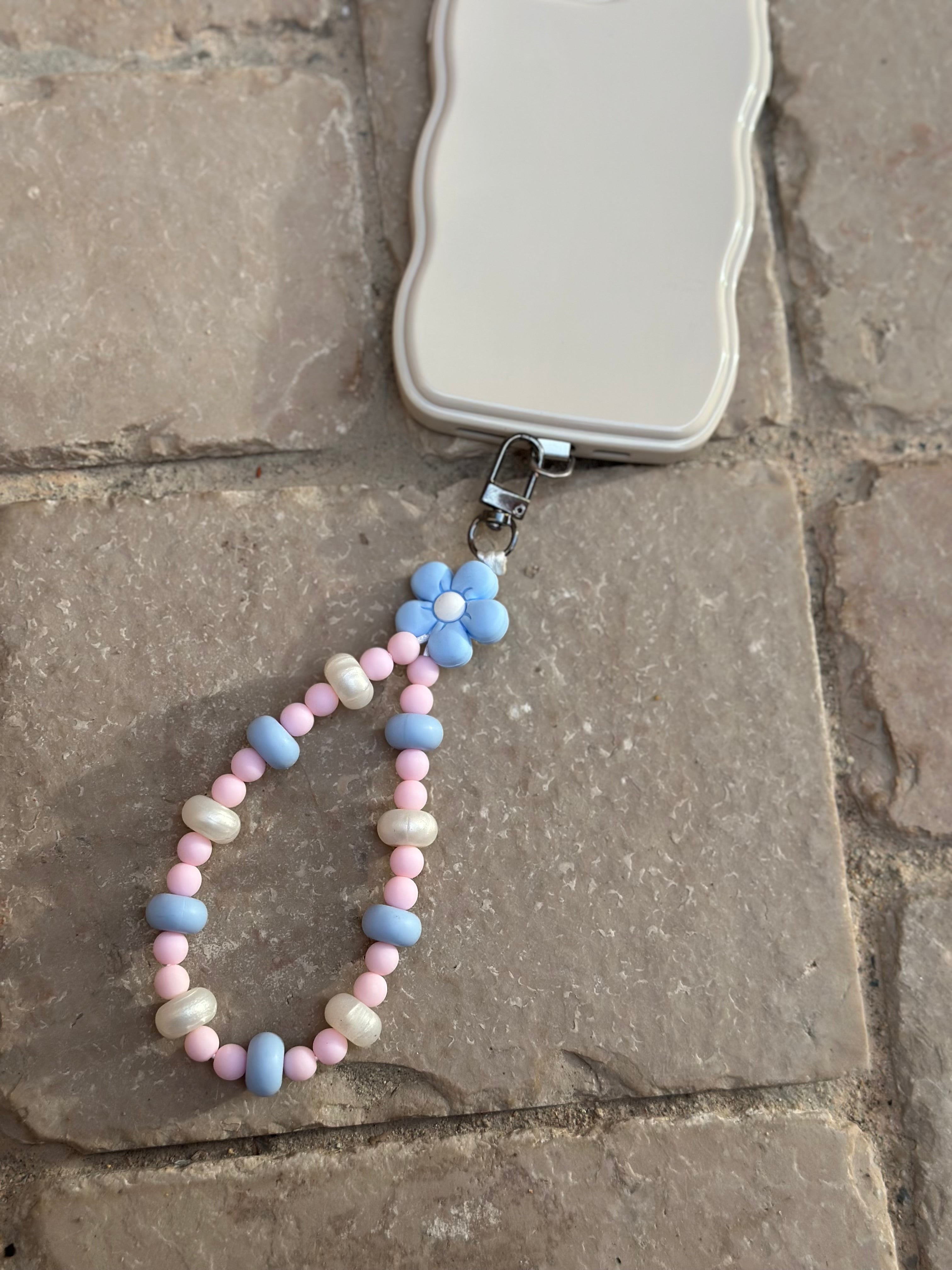 Bijou Chaîne fleur bleu   - Atelier Aorée