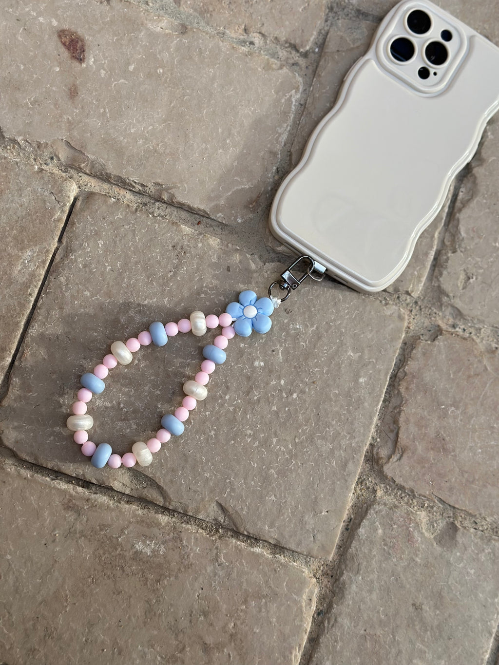 Bijou Chaîne fleur bleu   - Atelier Aorée