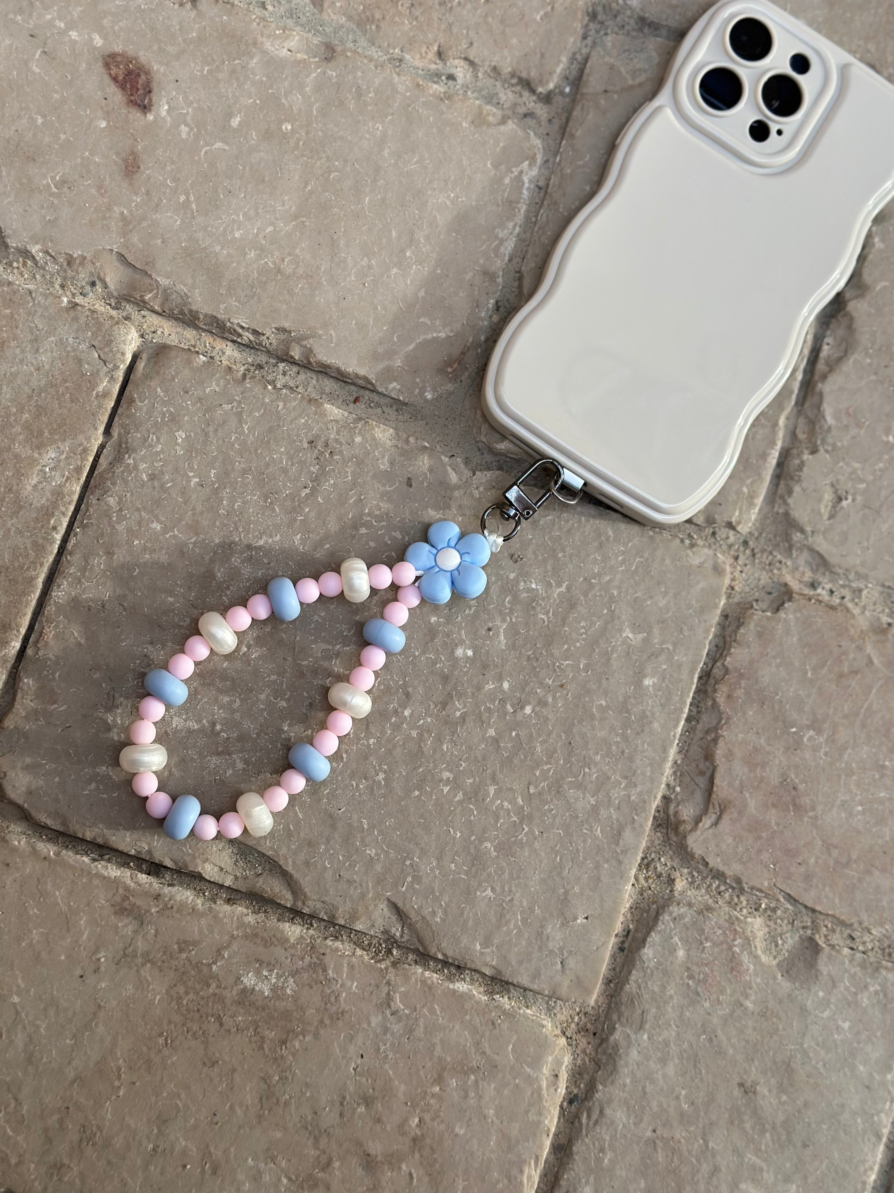 Bijou Chaîne fleur bleu   - Atelier Aorée