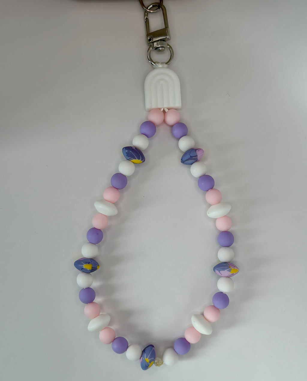 Bijou chaîne pastel 18cm mousquetons argentés perles douces Atelier Aorée