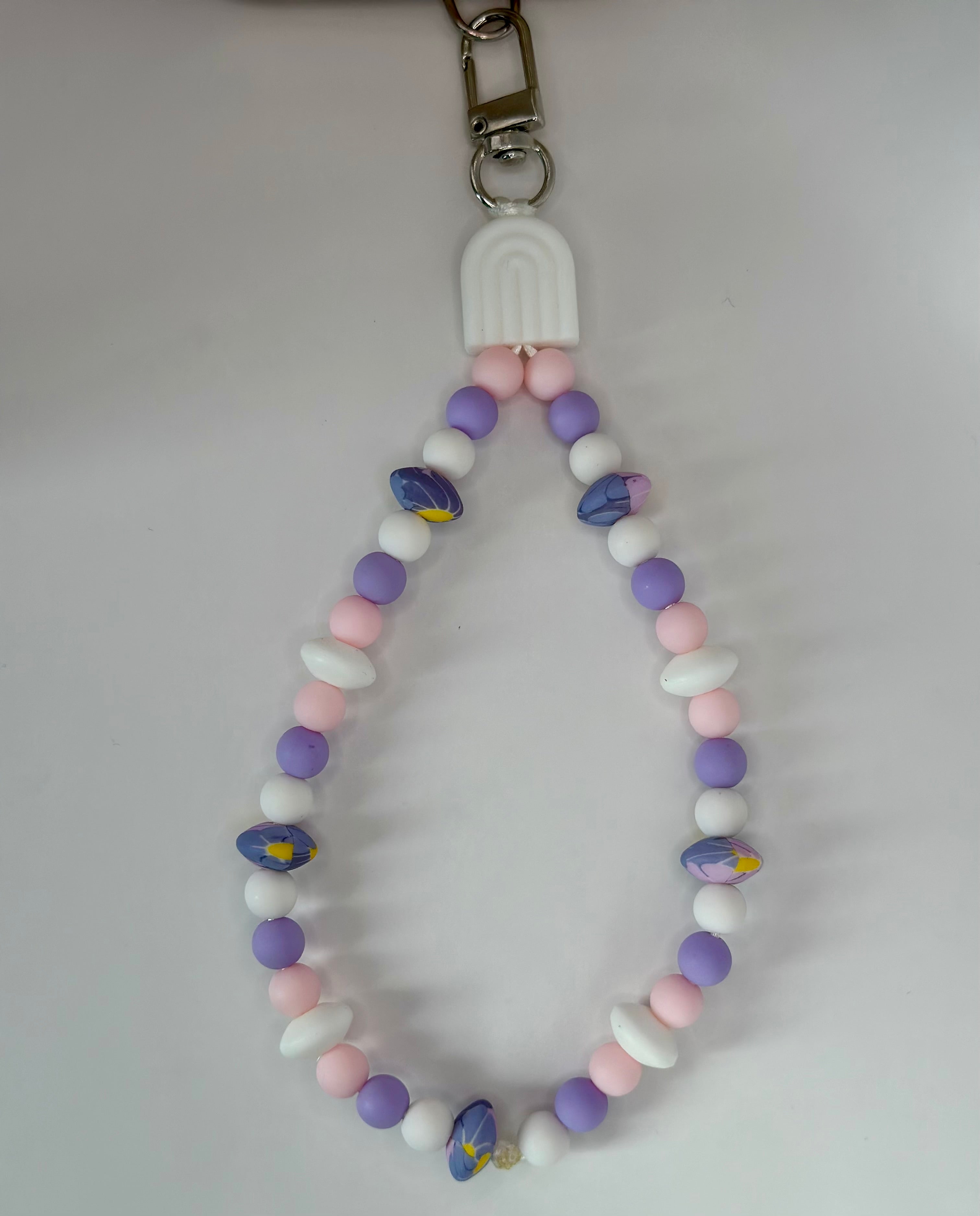 Bijou chaîne pastel 18cm mousquetons argentés perles douces Atelier Aorée