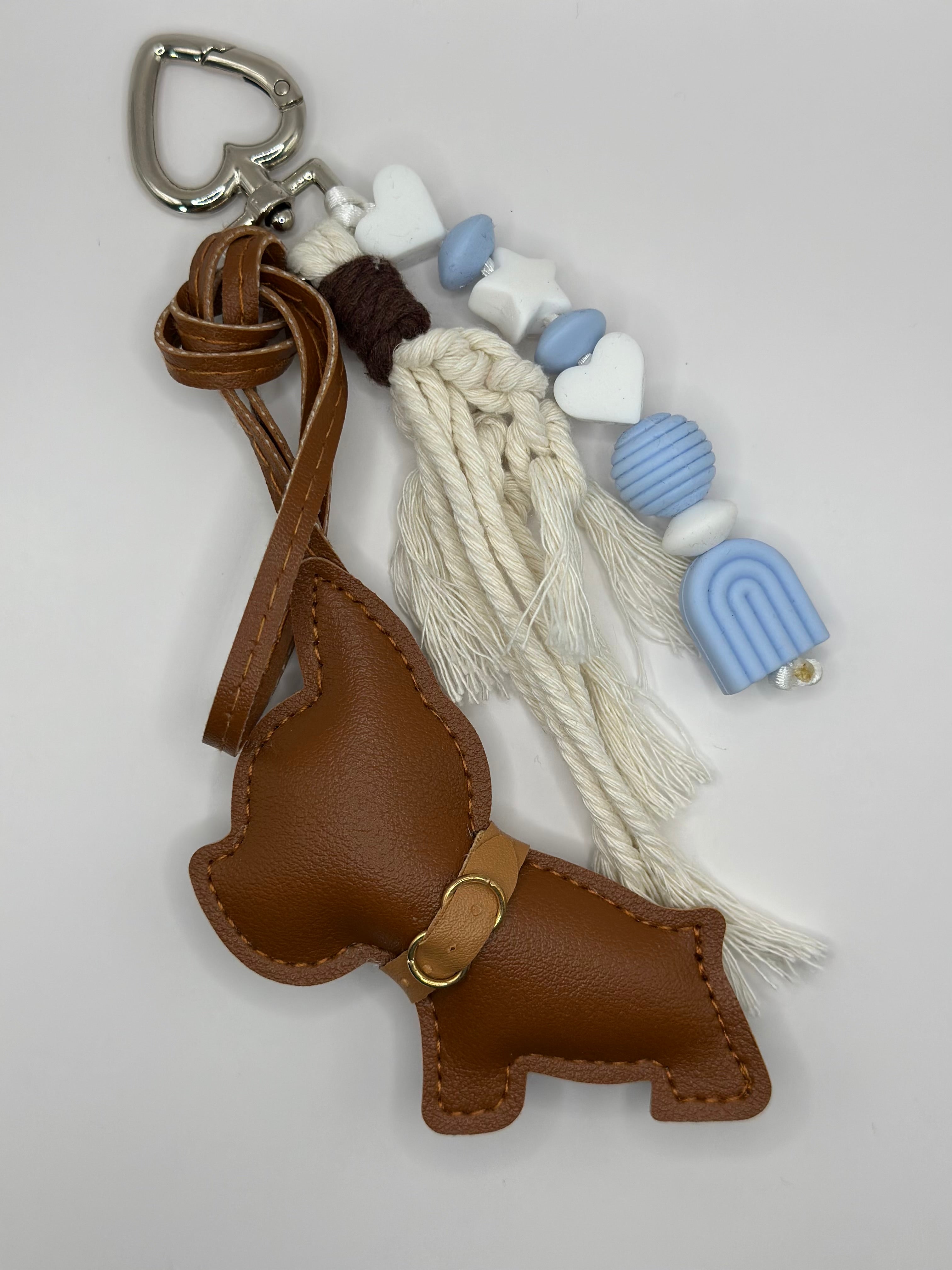 Grigri Boubou marron bleu ciel porte-bonheur tendre Atelier Aorée 