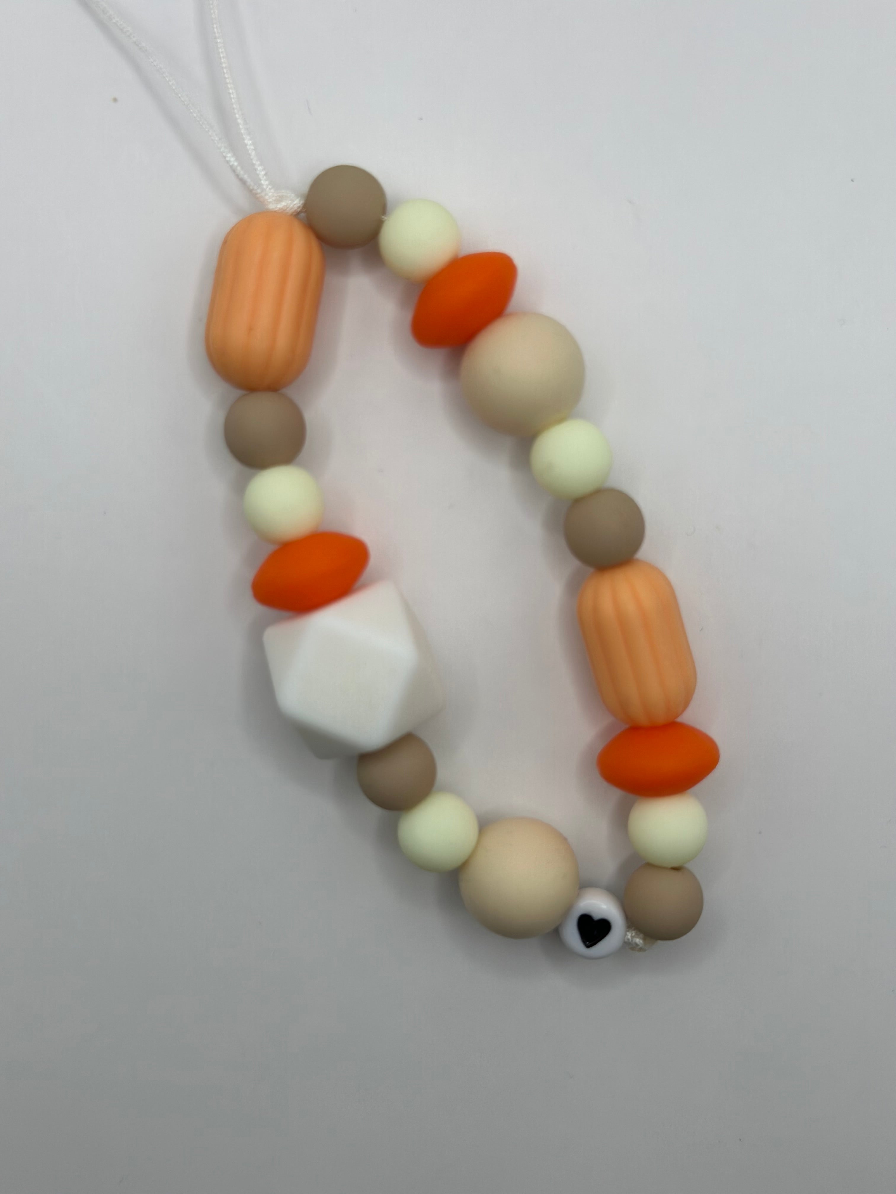 Bijou cordon naturel perles beige orangé accessoire artisanal
