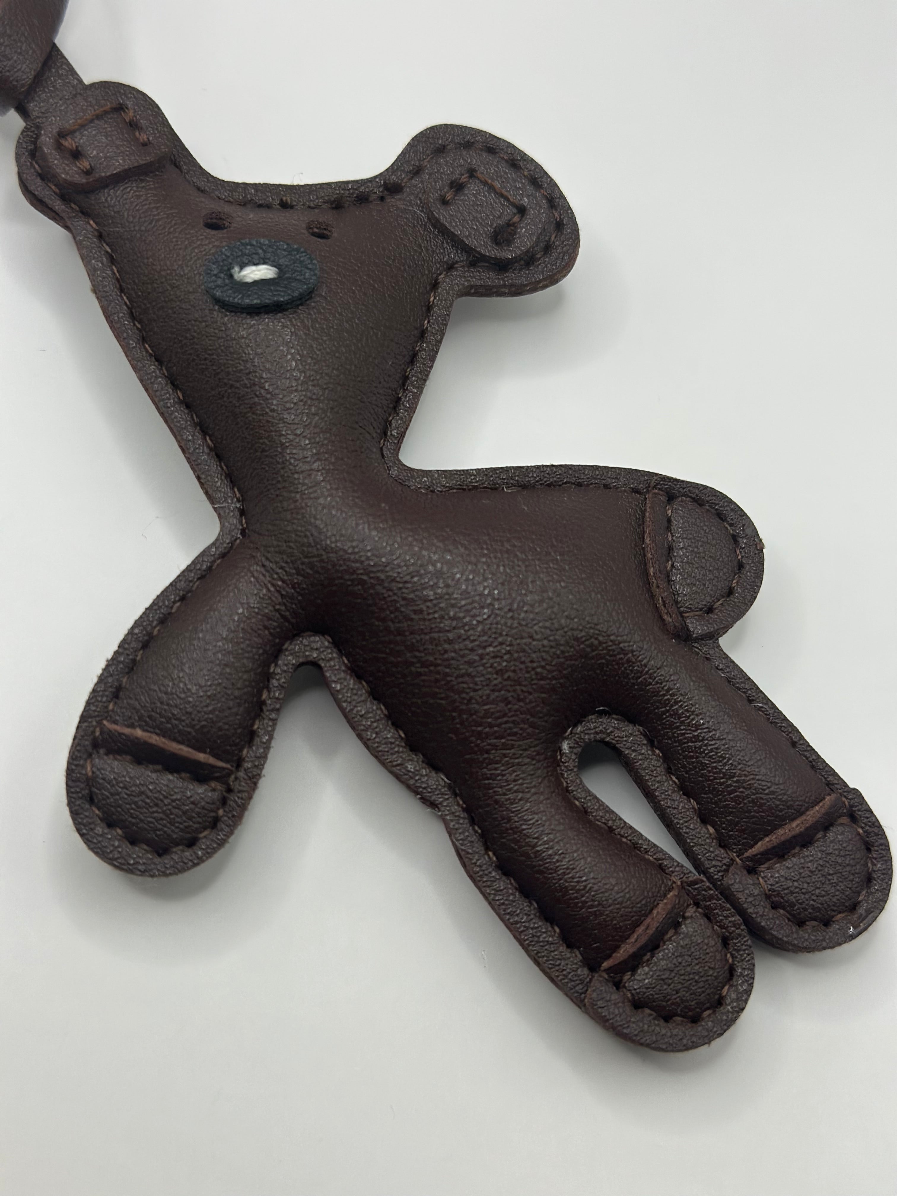 Bijou de Sac Nounours Chocolat et Vert Brillant - Fait Main France | Atelier Aorée