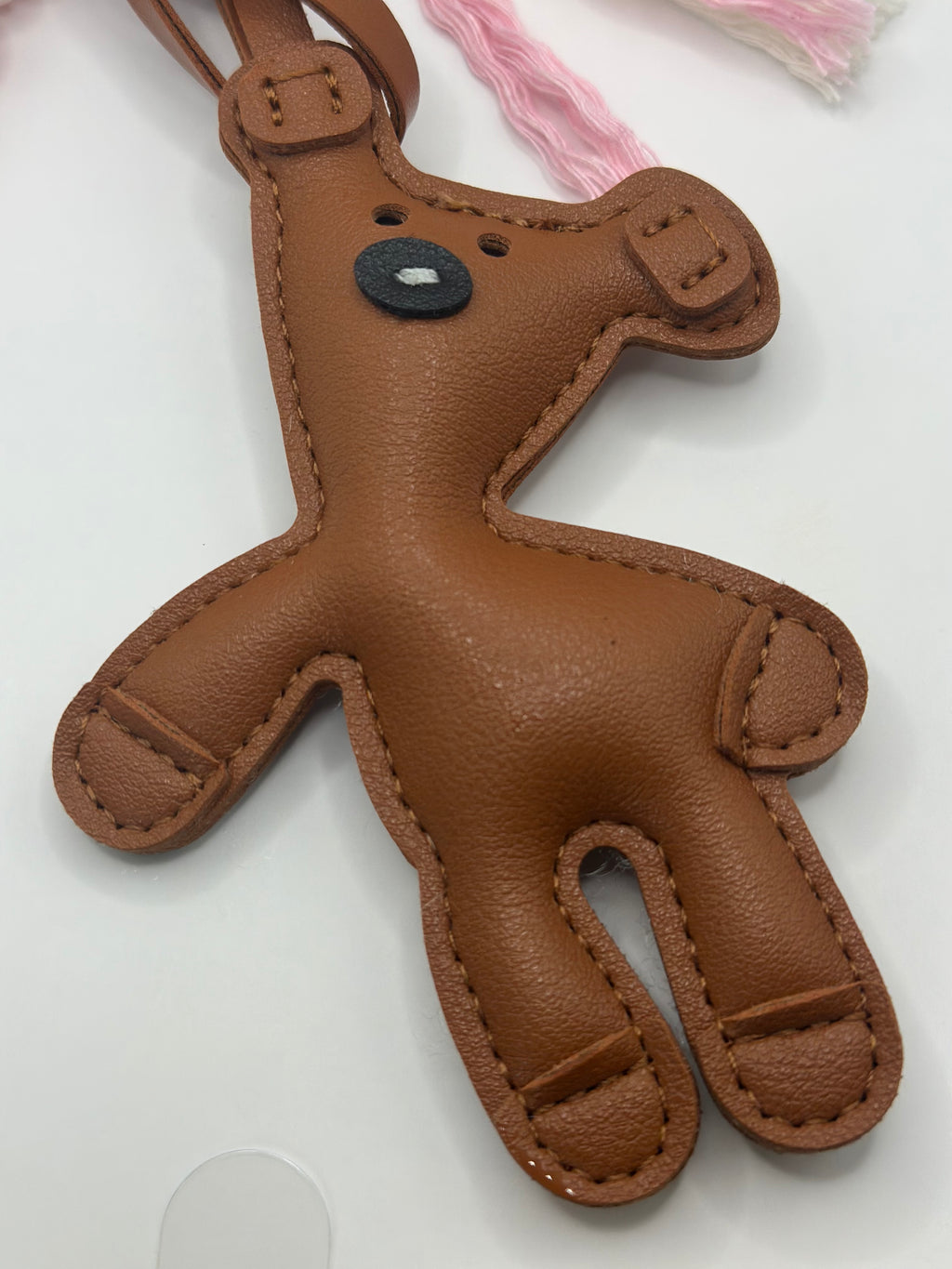 Bijou de Sac Nounours Brun et Rose - Fait Main France | Atelier Aorée