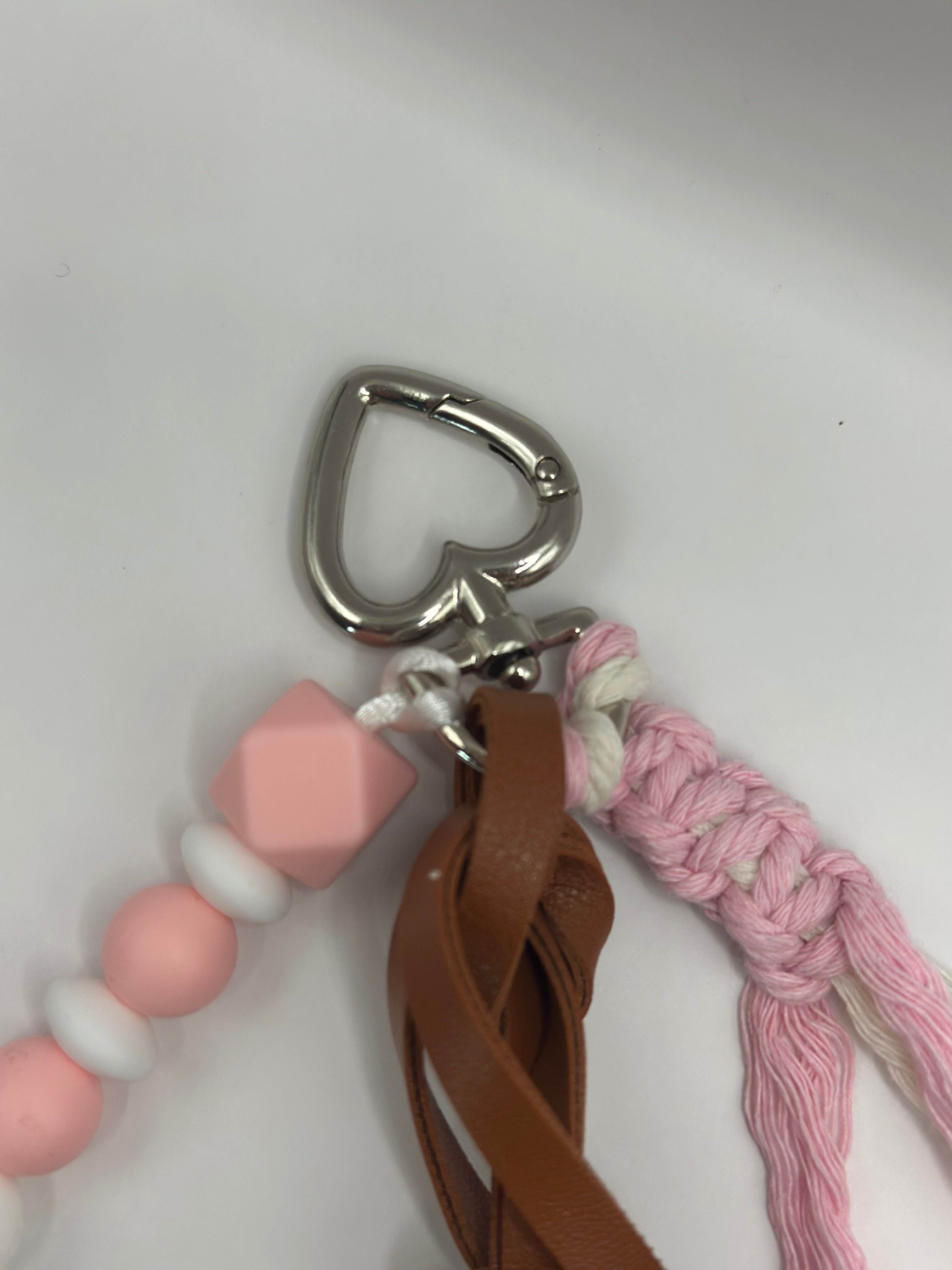 Bijou de Sac Nounours Brun et Rose - Fait Main France | Atelier Aorée