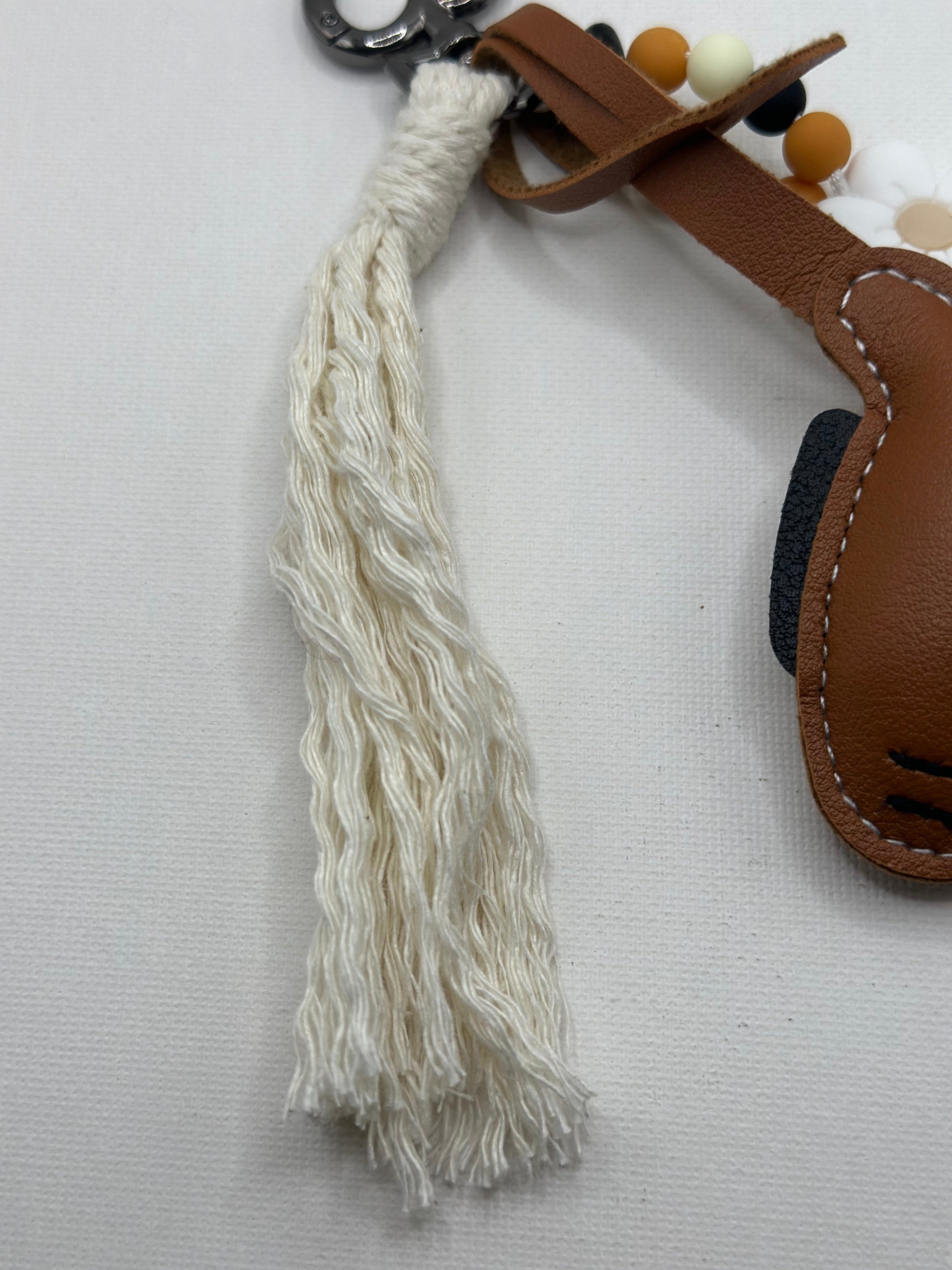 Bijou de Sac Cheval Marron & Fleur - Fait Main France | Atelier Aorée