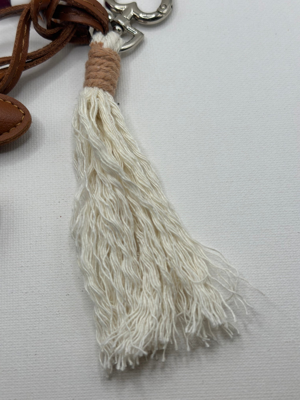 Bijou de Sac Chat Marron & Aubergine - Fait Main France | Atelier Aorée