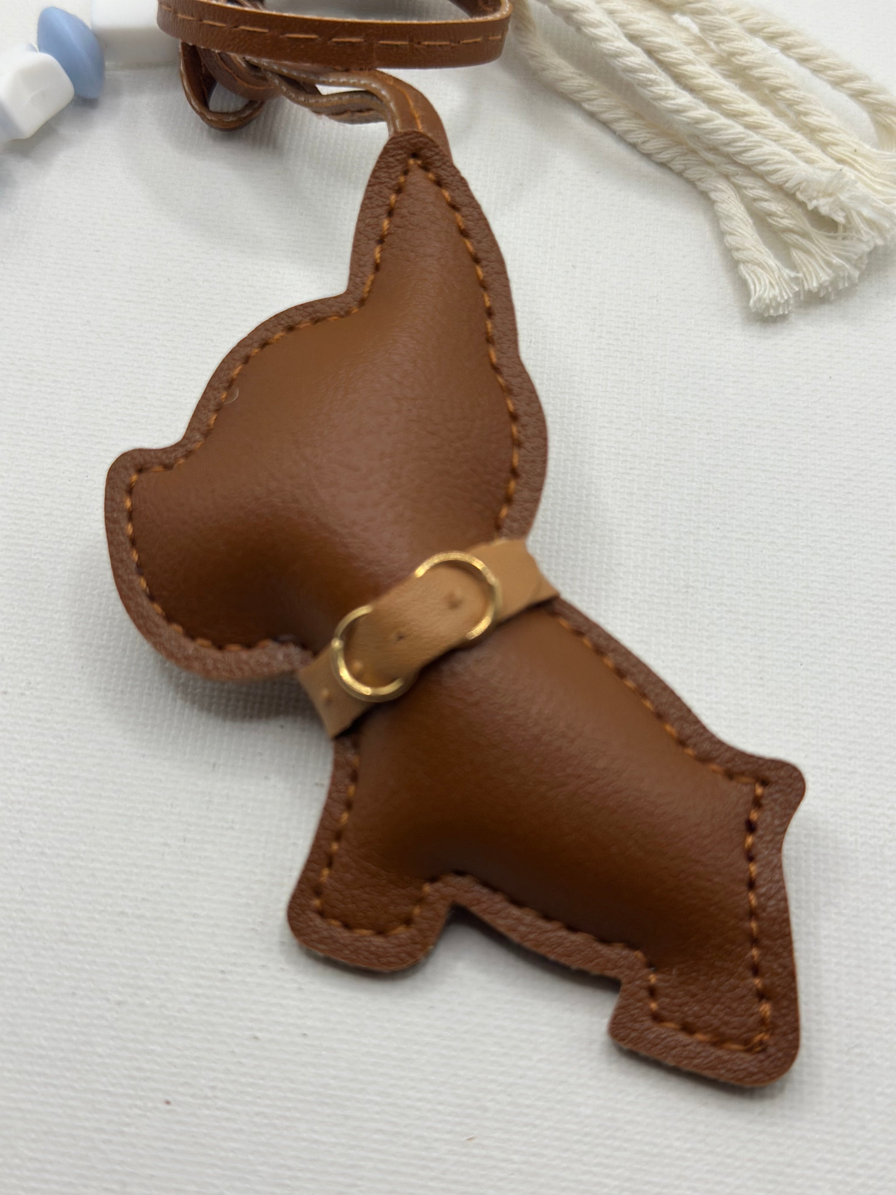 Bijou de Sac Boubou Marron & Bleu Ciel - Fait Main France | Atelier Aorée