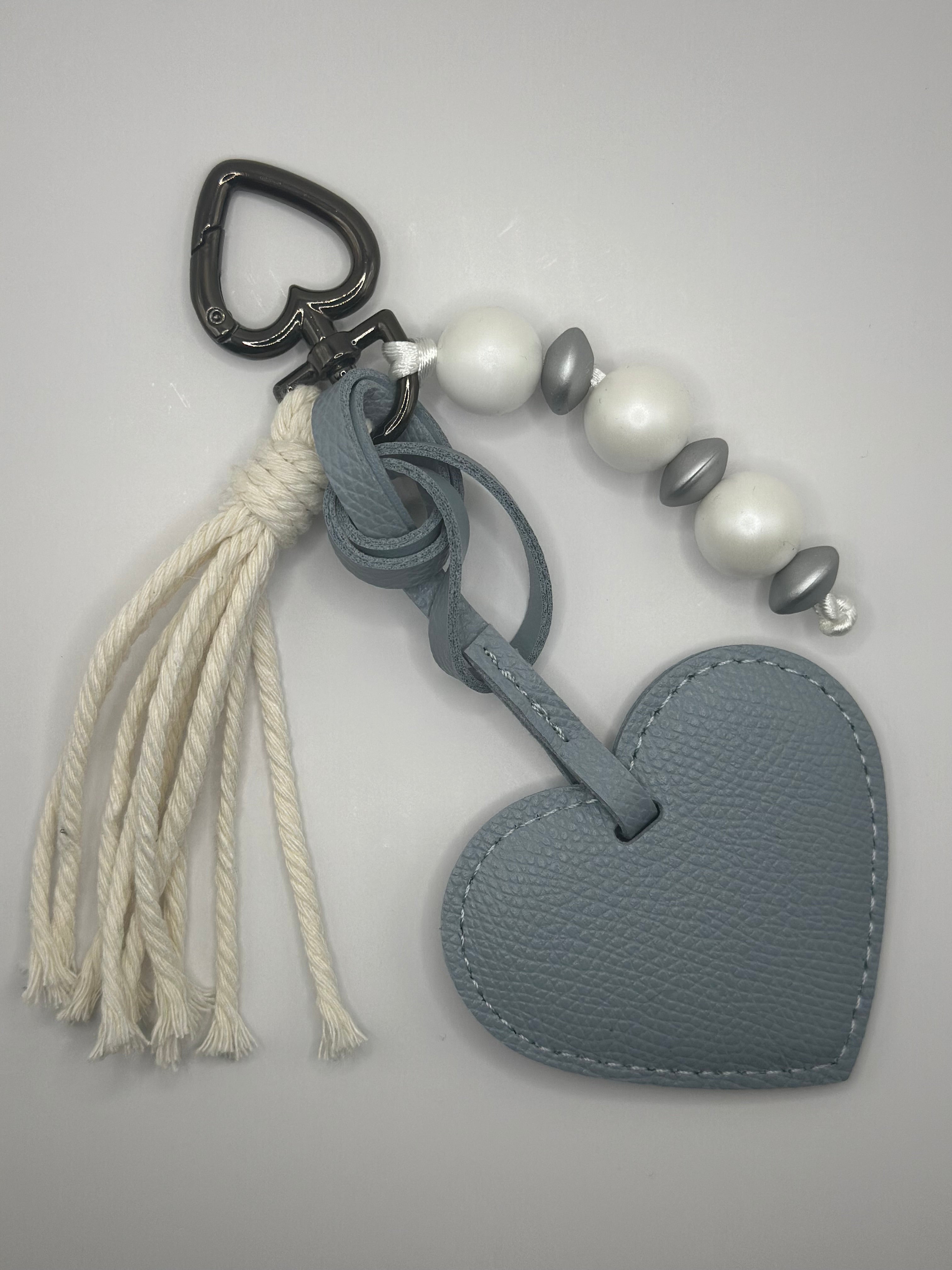 Bijou de Sac Cœur Bleu - Fait Main France | Atelier Aorée