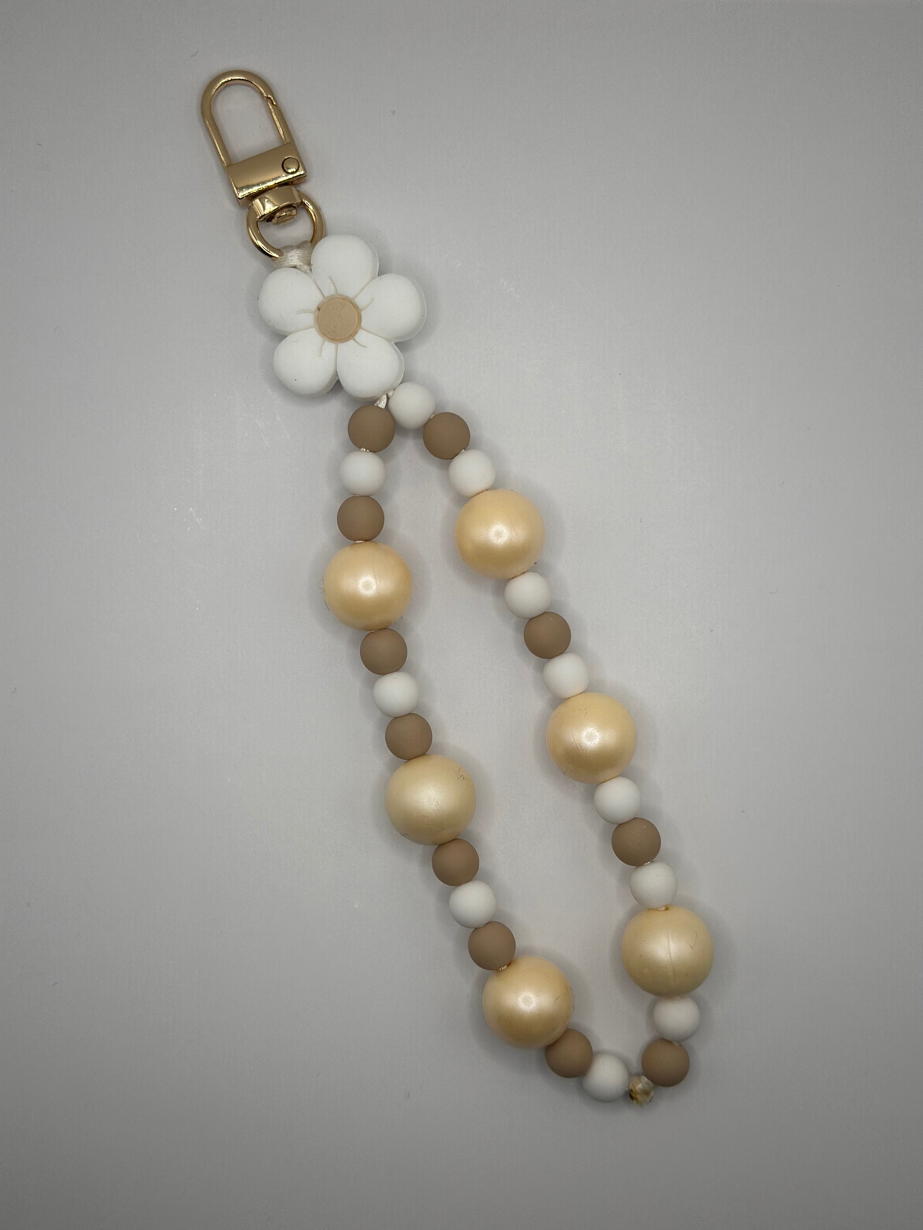 Chaine de Téléphone Doré & Blanc - Fait Main France | Atelier Aorée