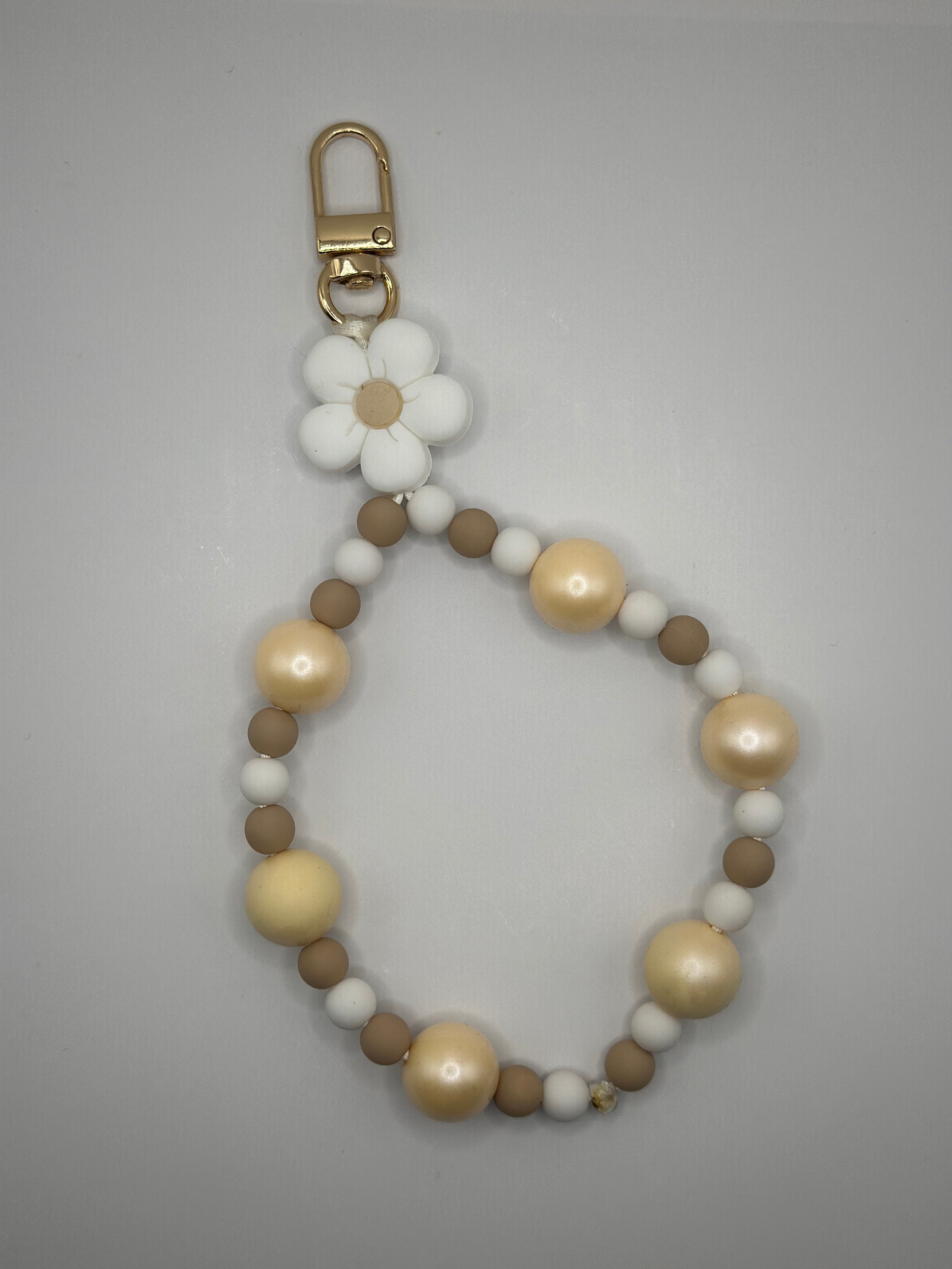 Chaine de Téléphone Doré & Blanc - Fait Main France | Atelier Aorée