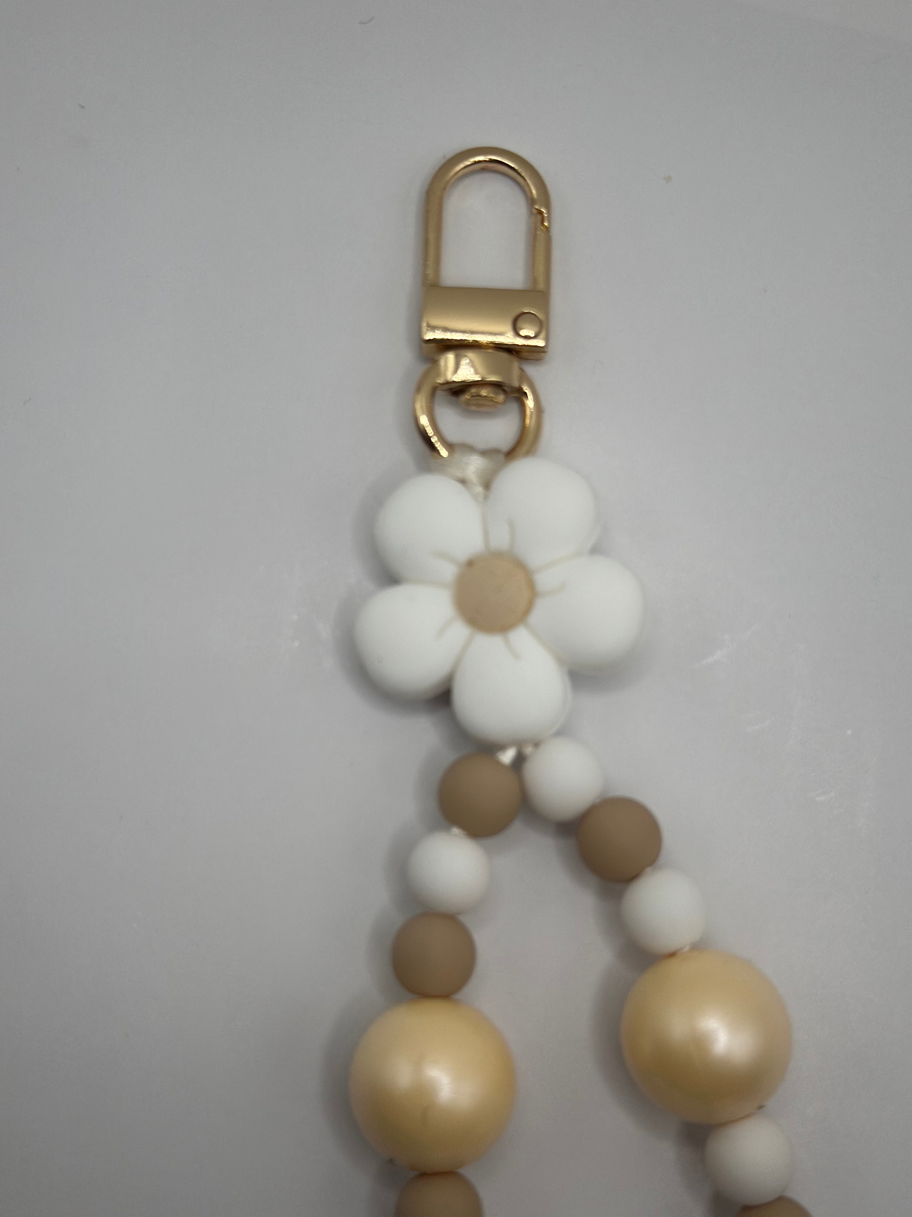 Chaine de Téléphone Doré & Blanc - Fait Main France | Atelier Aorée