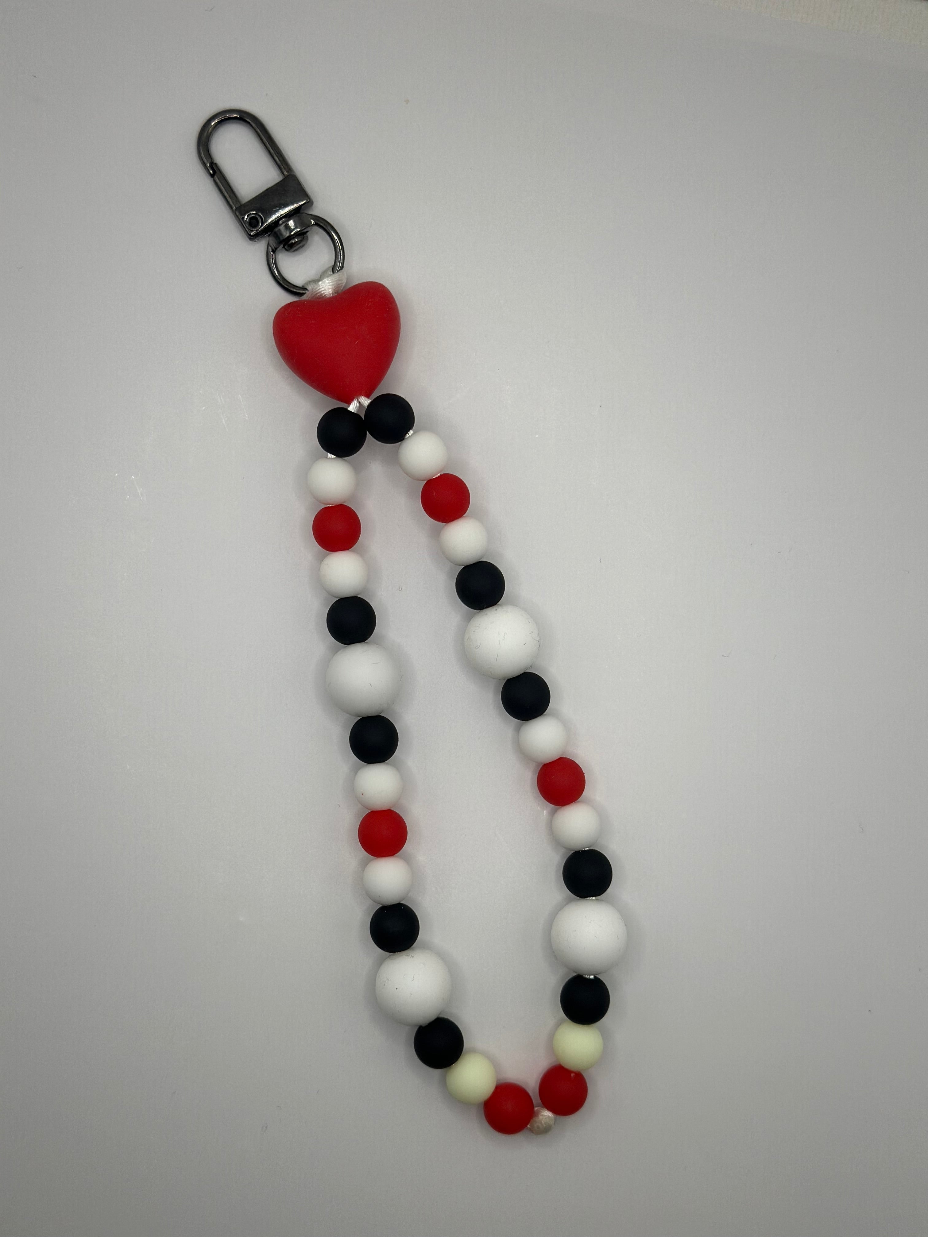 Chaine de Téléphone Cœur Rouge - Fait Main France | Atelier Aorée