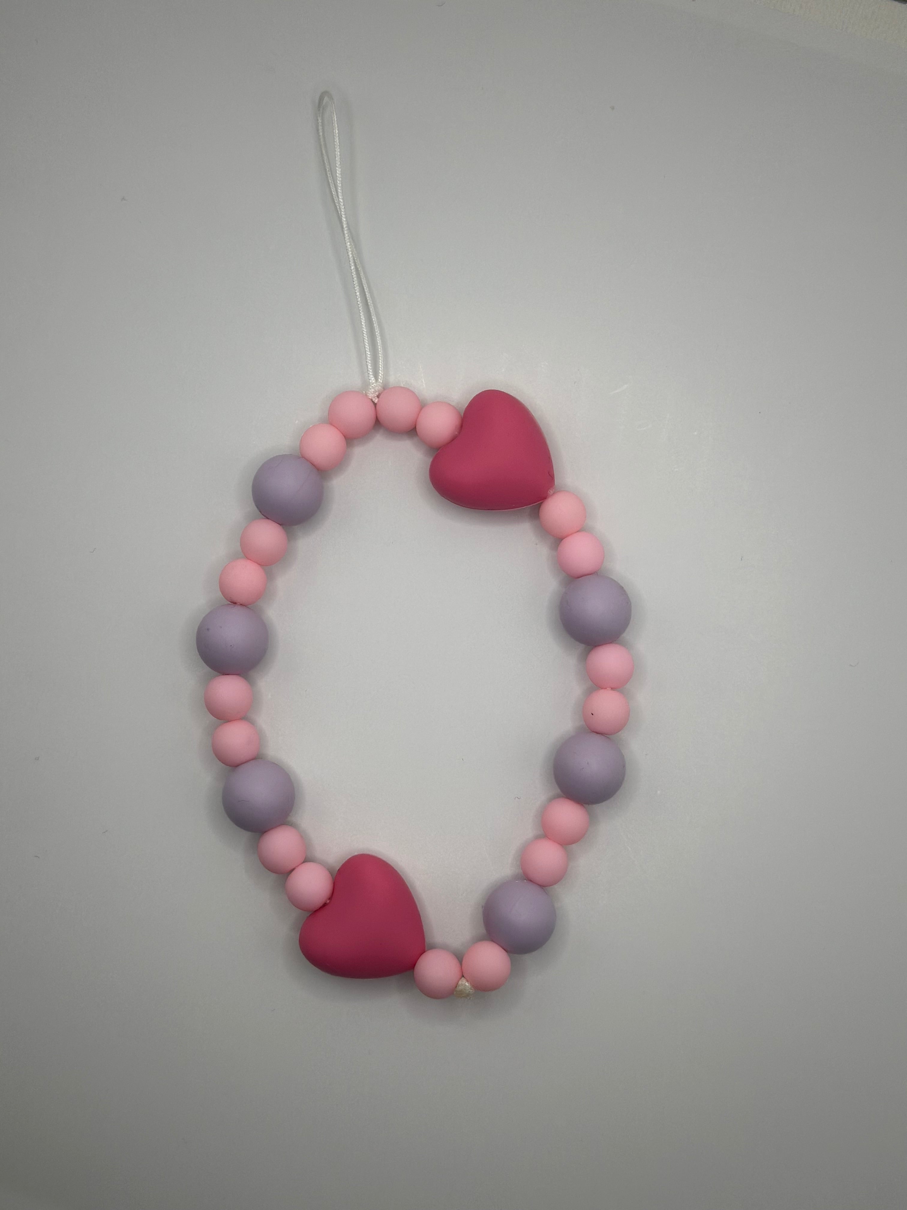 Cordon de Téléphone Cœurs Roses - Fait Main France | Atelier Aorée