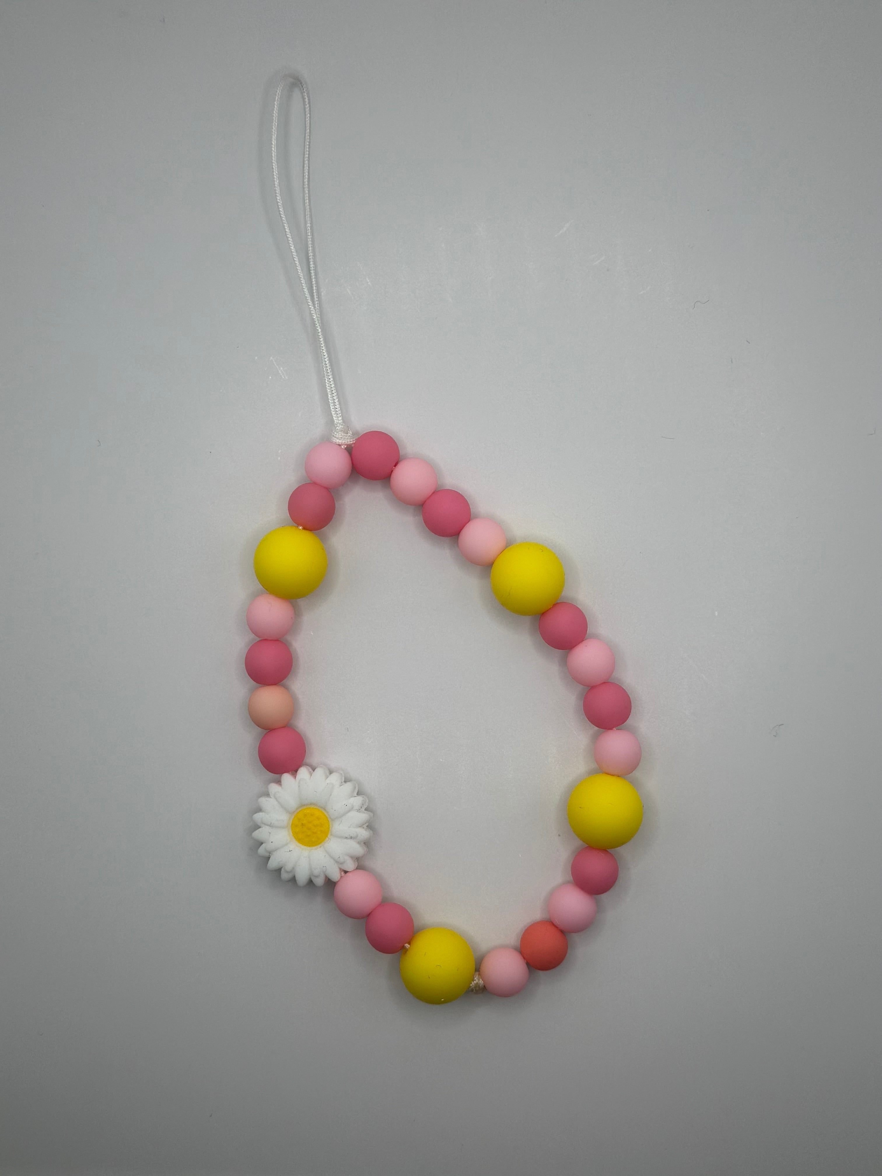 Cordon de Téléphone Rose & Jaune - Fait Main France | Atelier Aorée