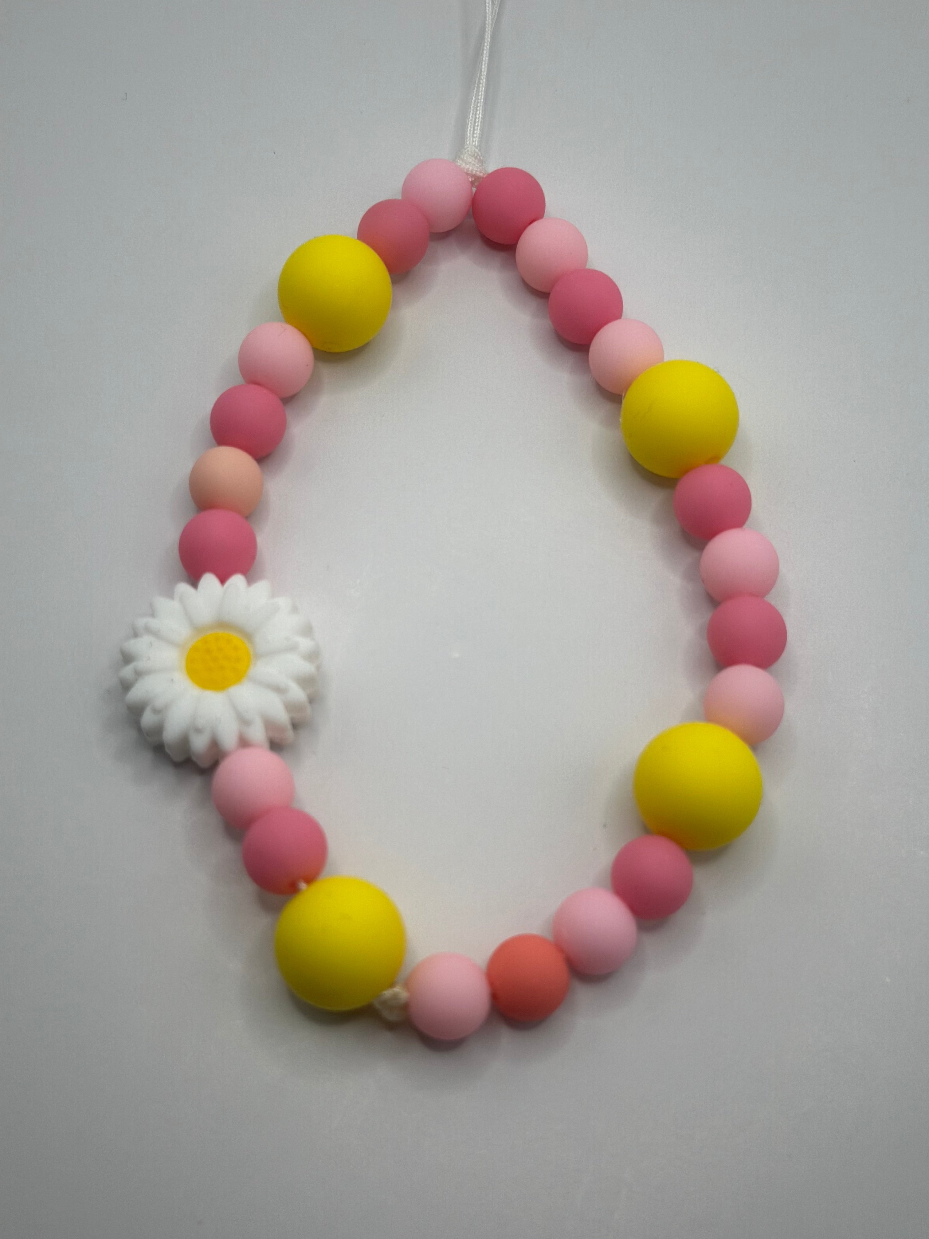 Cordon de Téléphone Rose & Jaune - Fait Main France | Atelier Aorée