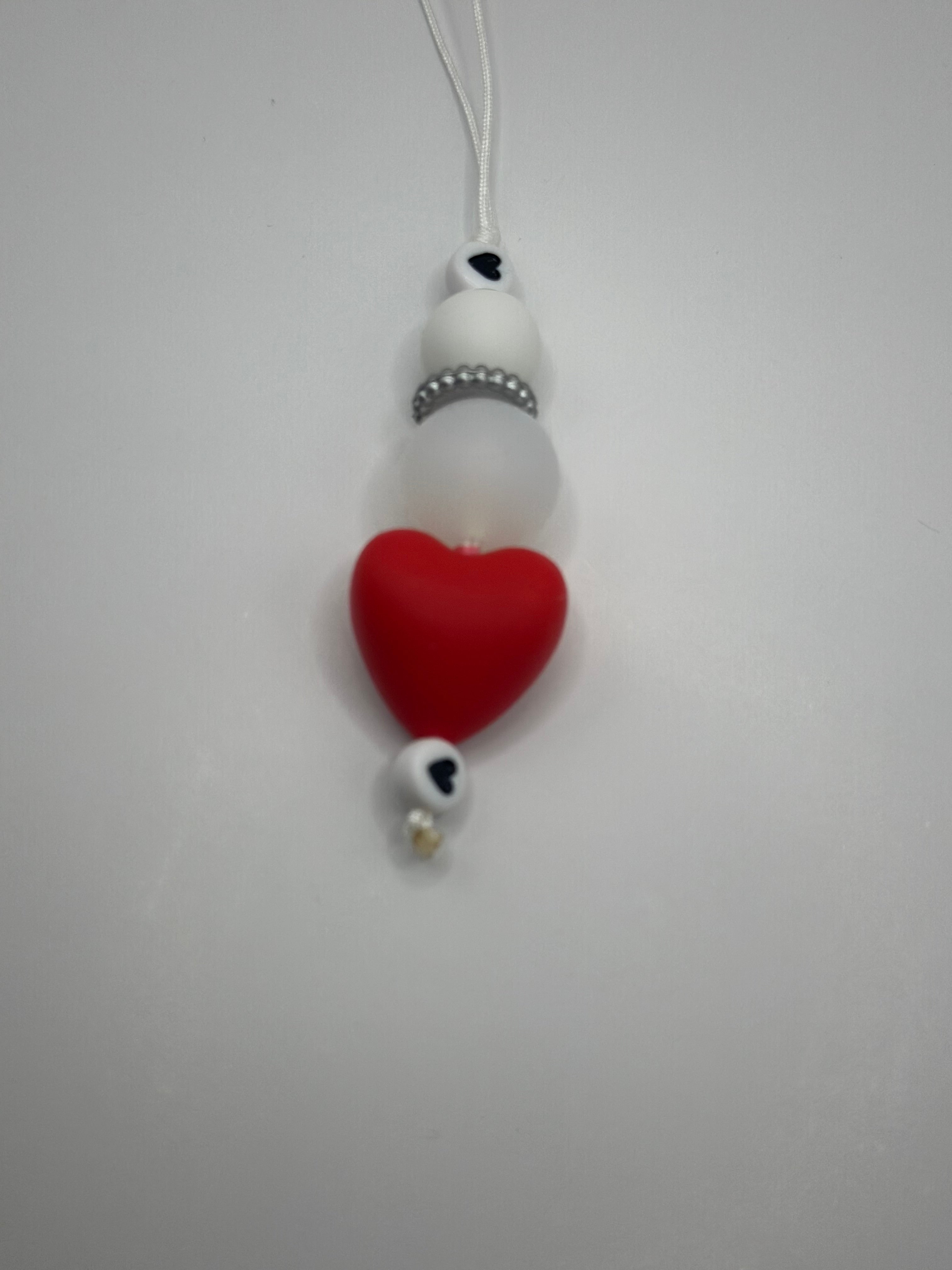 Cordon de Téléphone Gros Cœur Rouge - Fait Main France | Atelier Aorée