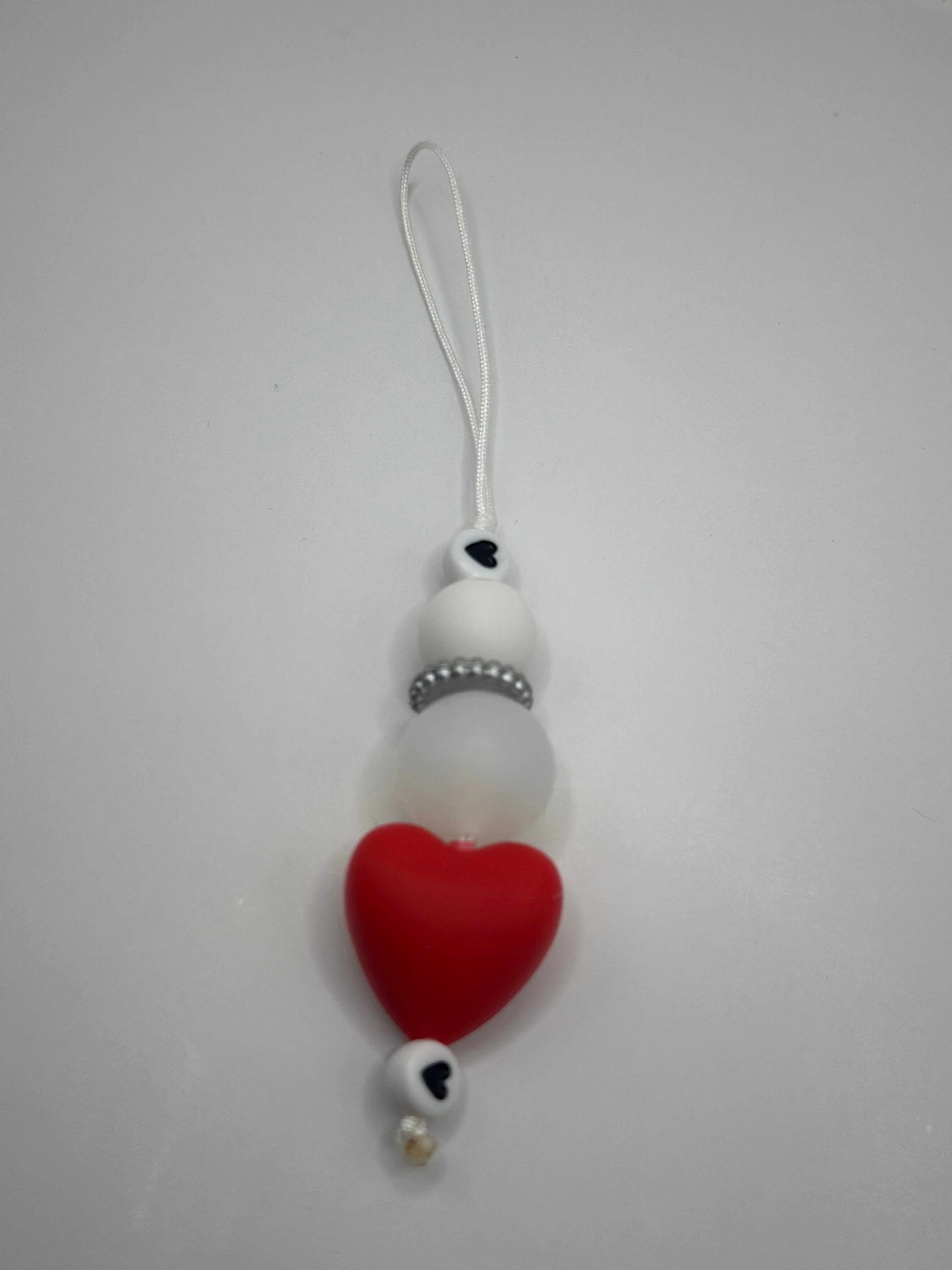 Cordon de Téléphone Gros Cœur Rouge - Fait Main France | Atelier Aorée