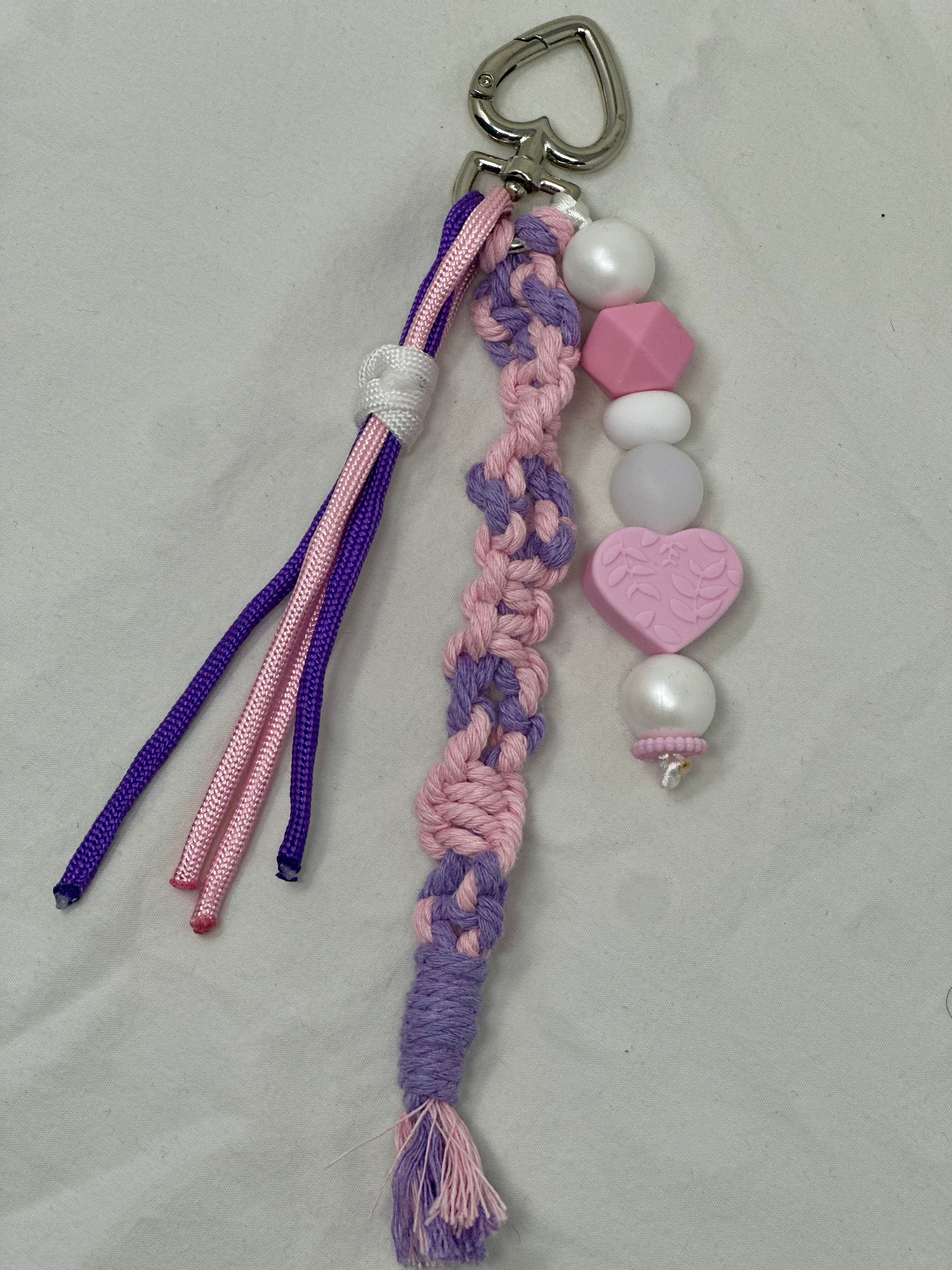 Le Grigri coeur rose & violet - Atelier Aorée